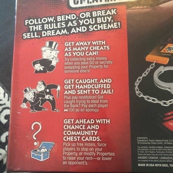 Monopoly Cheaters Addition Game SEALED Hasbro 2-6 Players 8+ Property Trading - Picture 2 of 8